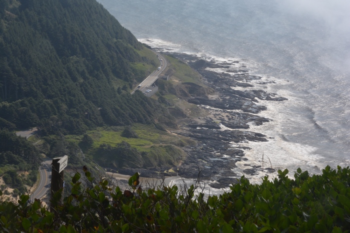 view from the top looking north at the coastline